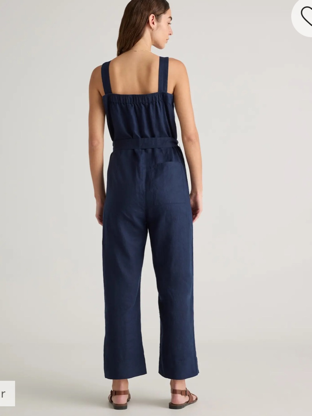 Quince L European Linen adjustable strap lagonlook bohemian pocket ankle overall - Picture 2 of 16